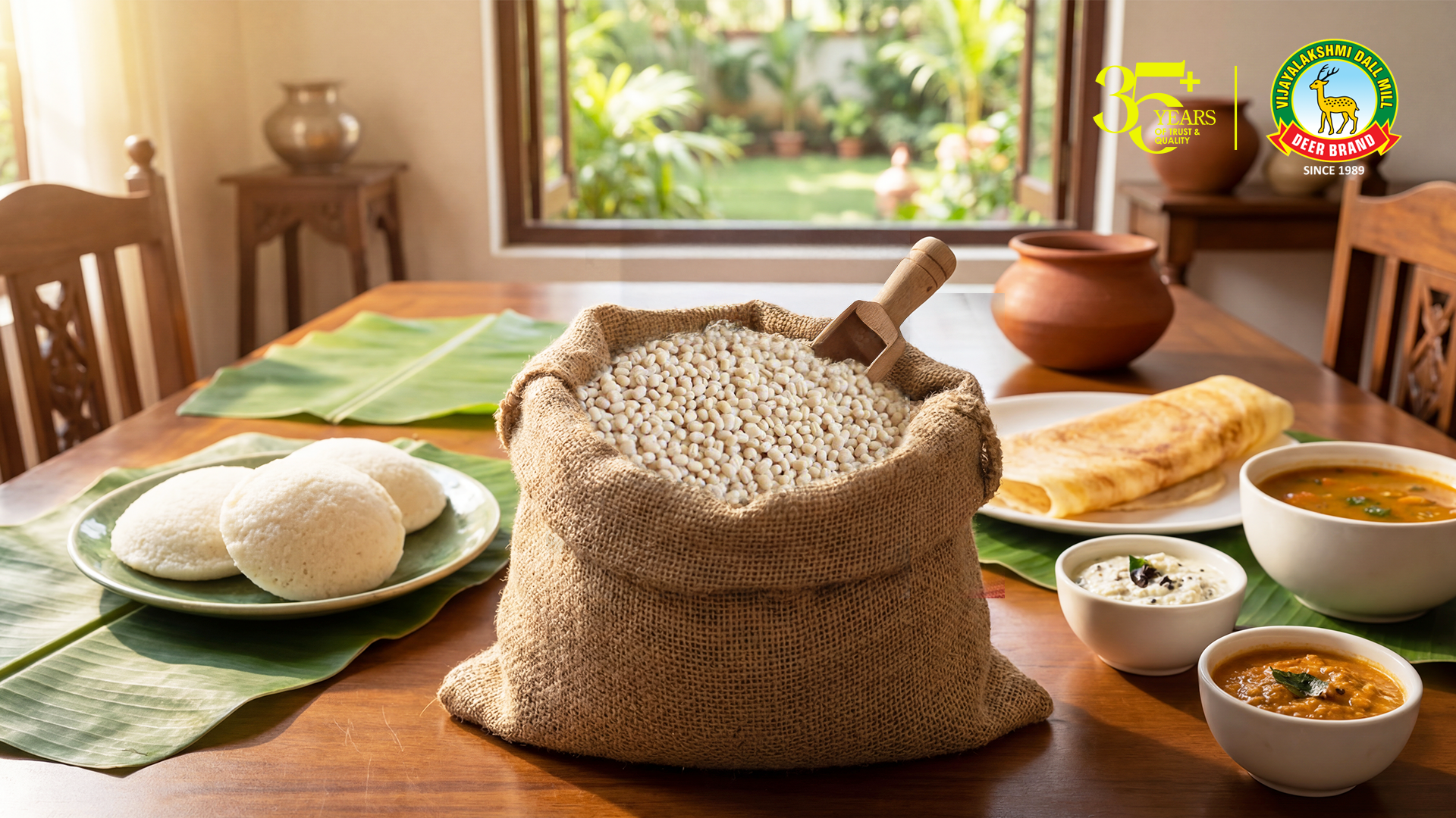 Deer Brand unpolished urad dal for soft idlis and crispy dosas